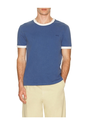 A.P.C. Contrast T-Shirt in Blue. Size L. Also in M, S, XL/1X, XXL/2X.