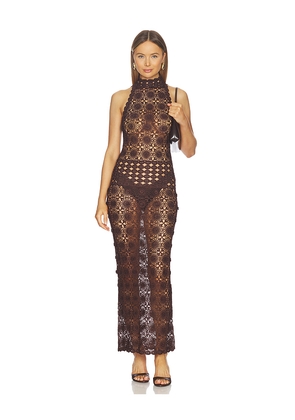 Bec + Bridge Ania Halter Maxi Dress in Chocolate. Size S/M. Also in XS/S.