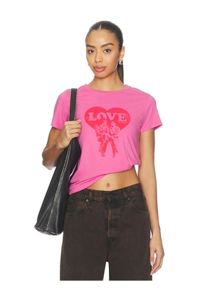 DAYDREAMER John Lenon Love Is Real Headliner Tee in Pink. Size L. Also in M, S, XL, XS.