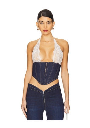 I.AM.GIA Ellena Corset in Denim-Dark. Size L. Also in M, S, XL, XS, XXS.