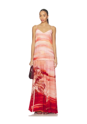 HEMANT AND NANDITA Maxi Dress in Pink,Orange. Size L. Also in XXS, XS, S, M, XL.