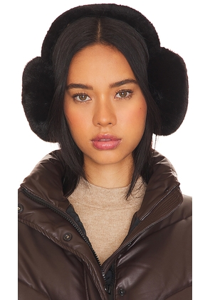 Hat Attack Oversized Faux Fur Earmuff in Black.