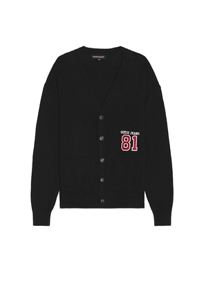 Guess Jeans Long Sleeve 81 Patch Cardigan in Black. Size M. Also in S.
