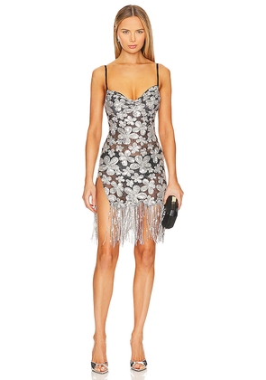 For Love & Lemons Colette Mini Dress in Metallic Silver. Size M. Also in XL.