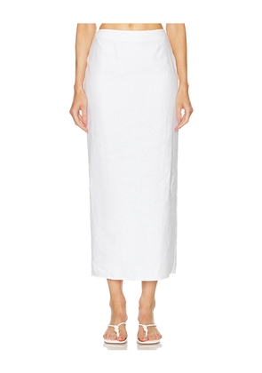 Helsa Linen Maxi Skirt in White. Size XL. Also in XXS.