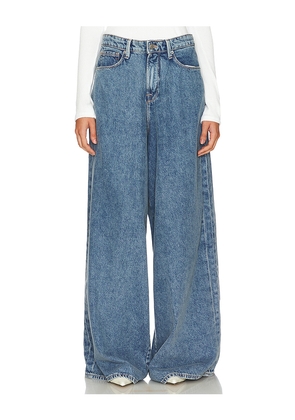 Good American Paneled Wide Leg Jeans in Denim-Medium. Size 2. Also in 4.