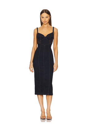 Free People x REVOLVE Caitlin Denim Midi Dress in Blue. Size S. Also in XS.