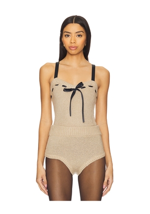 For Love & Lemons Solana Knit Tank Top in Tan. Size M. Also in S.