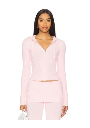 Frankies Bikinis Heritage Cloud Knit Hoodie in Pink. Size M. Also in S.