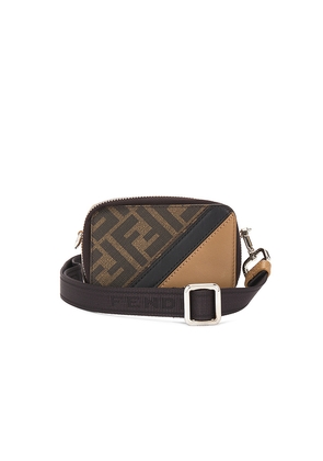 FWRD Renew Fendi Zucca Shoulder Bag in Brown.