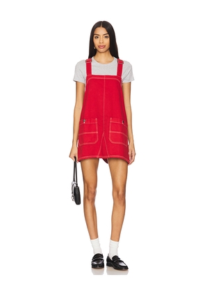Free People x We The Free Overall Smock Mini Dress in Red. Size L. Also in S.