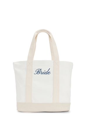 Gigi & Olive Bridal Canvas Tote Bag in Cream.