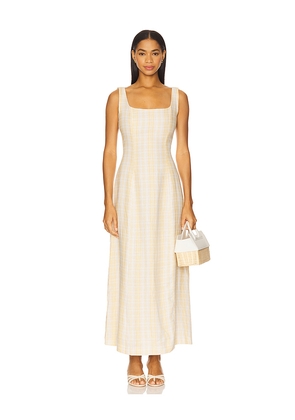FAITHFULL THE BRAND Lenise Midi Dress in Ivory. Size L. Also in XS, S, M, XL.
