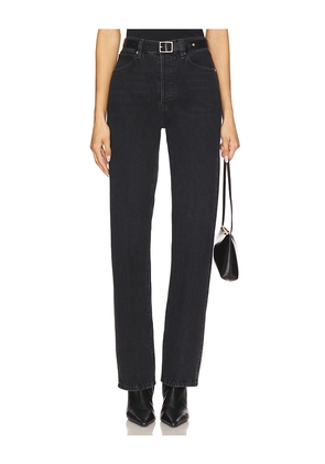 FRAME Vertical Straight Leg Jeans in Black. Size 32. Also in 28.