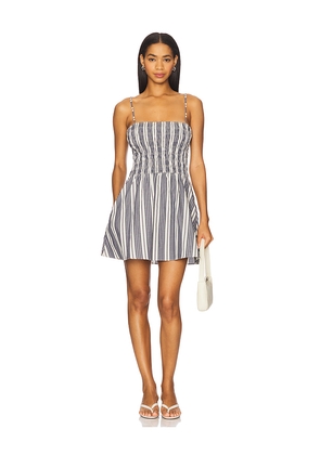 FAITHFULL THE BRAND Corah Mini Dress in Navy. Size L. Also in M, XL, XS.