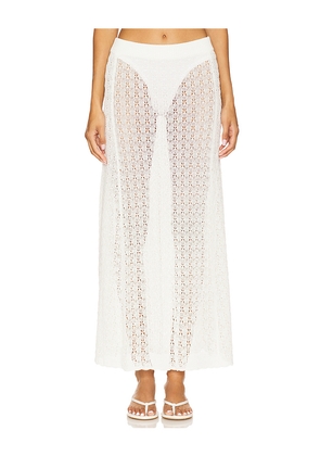 Ganni Shiny Pointelle Long Skirt in White. Size M. Also in XS.
