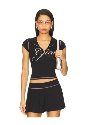 I.AM.GIA Cap Sleeve Blare Hoodie Top in Black. Size M. Also in S, XS.