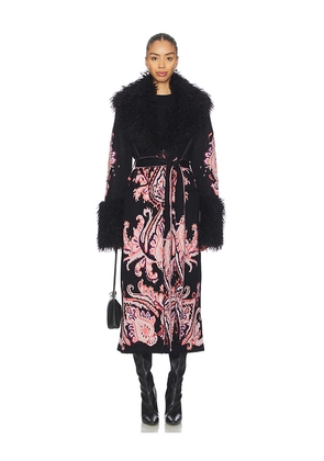 Hayley Menzies Bo Jacquard Coat in Black. Size L. Also in XL.
