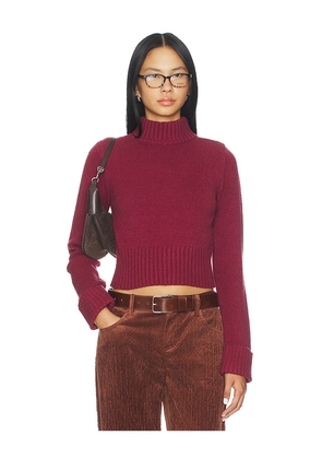 Frankies Bikinis Laurel Cloud Knit Turtleneck Sweater in Burgundy. Size L. Also in S, XS, M.