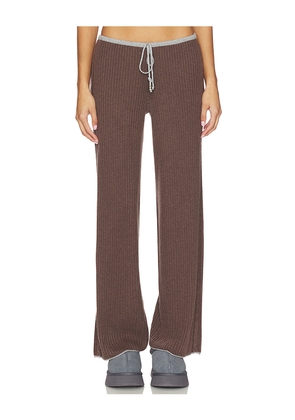 Frankies Bikinis Lochlin Knit Pant in Brown. Size M. Also in S.