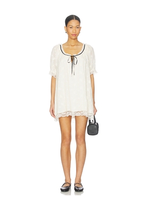 Free People Juno Mini Dress in Ivory. Size L. Also in M, S, XL, XS.