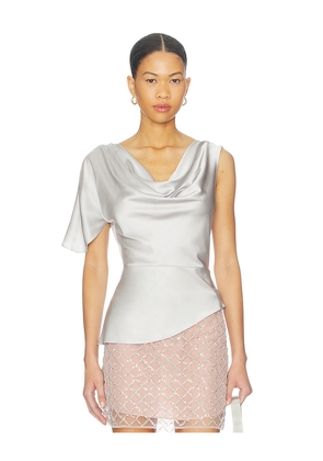 fleur du mal Asymmetrical Silk Top in White. Size M. Also in S, XS.