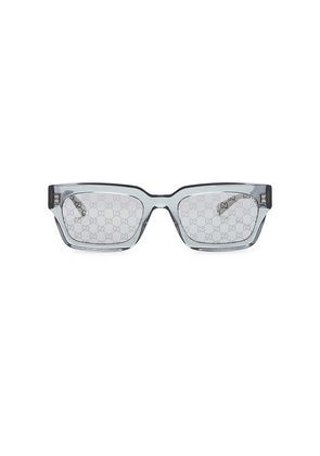 Gucci G Monogram Rectangular Sunglasses in Grey.