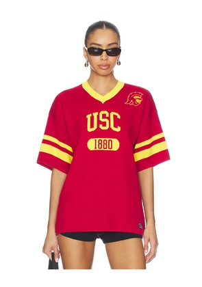 Hype and Vice University Of Southern California Knitted Jersey Tee in Red. Size L. Also in M, S, XL, XS.
