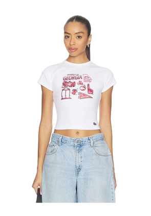 Hype and Vice University Of Georgia Baby Tee in White. Size L. Also in M, S, XL, XS.