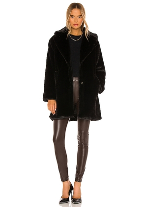 LAMARQUE Linnea Faux Fur Coat in Black. Size L. Also in S, XL.