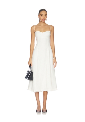SIMKHAI Analise Bustier Midi Dress in White. Size L. Also in M, S, XS.