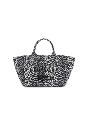 Ganni Shopper XXL Printed Sequin Tote in Black,Grey.