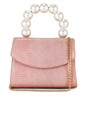 olga berg Peta Pearl Handle Bag in Blush.