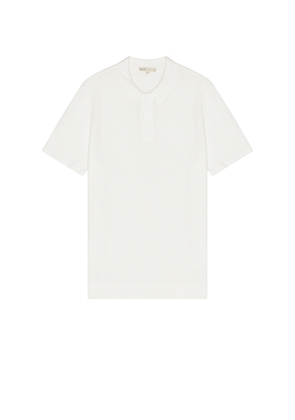 onia Cotton Textured Knit Polo in White. Size L. Also in M.