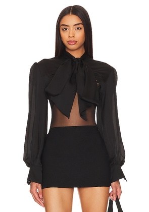 Kiki de Montparnasse Pussy Bow Shrug in Black. Size L. Also in XS, S, M.