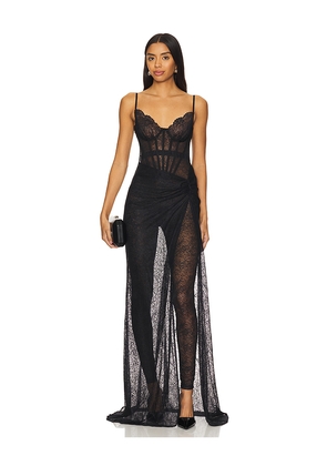 NBD Veronica Jumpsuit Gown in Black. Size L. Also in M, S, XL, XS, XXS.