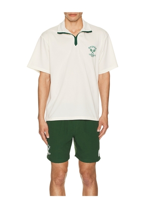 Oyster Tennis Club On Court & Off Court Polo in White. Size L. Also in M, XL/1X.