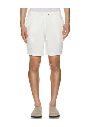 onia Towel Terry Pull-on Short in White. Size L. Also in XL/1X.