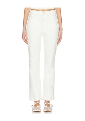 MOTHER The Hustler Patch Pocket Flood Jeans in White. Size 29. Also in 25.