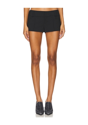NIIHAI Tailored Pinstripe Mini Shorts in Black. Size L. Also in M, S, XL, XS.