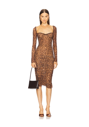 MAJORELLE Chica Midi Dress in Rust. Size L. Also in S.