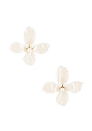 Lele Sadoughi Oleander Earring in Ivory.