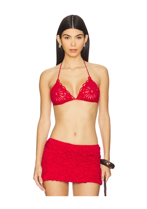 Norma Kamali Scallop Bra Top in Red. Size L. Also in M, S.