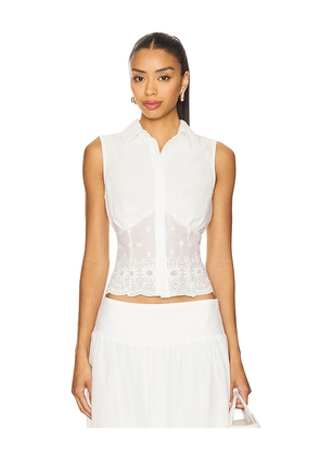 MORE TO COME Danie Button Up Top in White. Size L. Also in XS, XXS, S, M, XL.