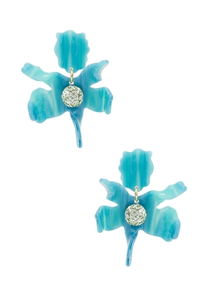 Lele Sadoughi Small Crystal Lily Earring in Blue.