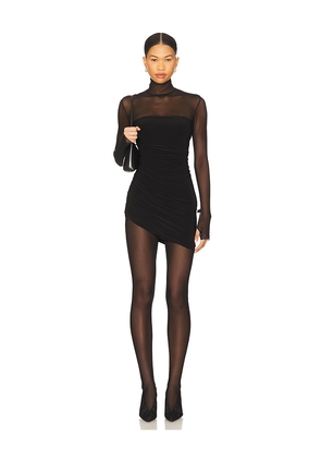 Norma Kamali Long Sleeve Turtleneck Strapless Diana Pickleball Dress in Black. Size L. Also in M.