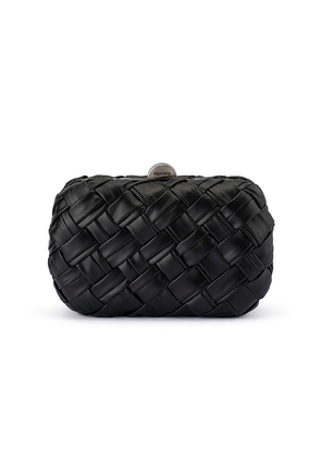 olga berg Haven Woven Clutch in Black.