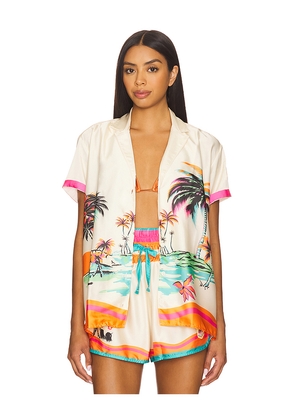 Maaji Meissa Shirt in Cream,Orange. Size L. Also in M.