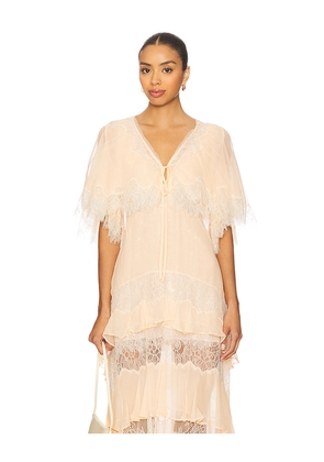 LoveShackFancy Thessia Top in Peach. Size L. Also in XS.