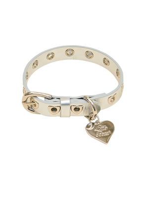 Little Beast You Mean The World To Me Collar in Metallic Silver. Size S. Also in .